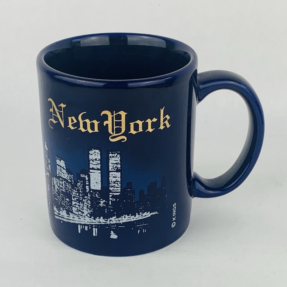 Vintage NYC New York City Souvenir Coffee Mug Cup Twin Towers Pre 9/11